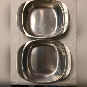 Set/2 Vintage Fraser's Cultura 18/8 Stainless Steel Sweden Handled Bowl Dish MCM